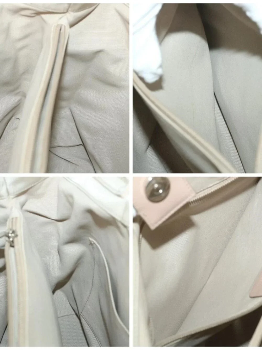 Salvatore Ferragamo Shoulder Bag Nylon patent leather Beige Auth ti1318